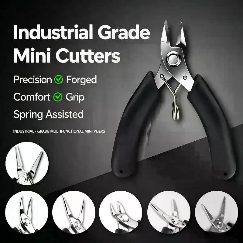 Jewelry Pliers Straight Long Nose Nippers Stainless Steel Toothless Sharp Mini Nose Pliers For Wire Bent Manual DIY Model Plier
