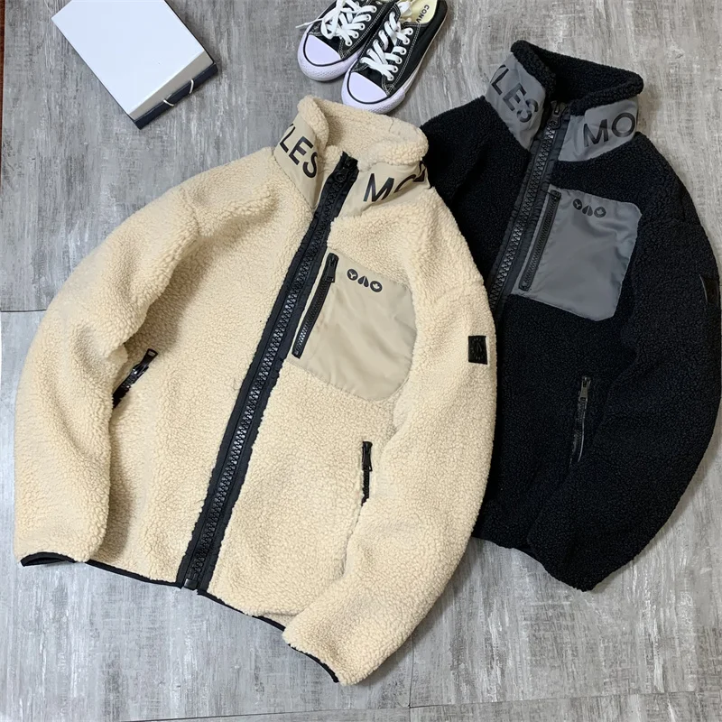 

Warm Fce Lined Loose Fit Thiened Cotton Jaet High Collar Long Sve Autumn Winter Men's Outerwear Youth Faion