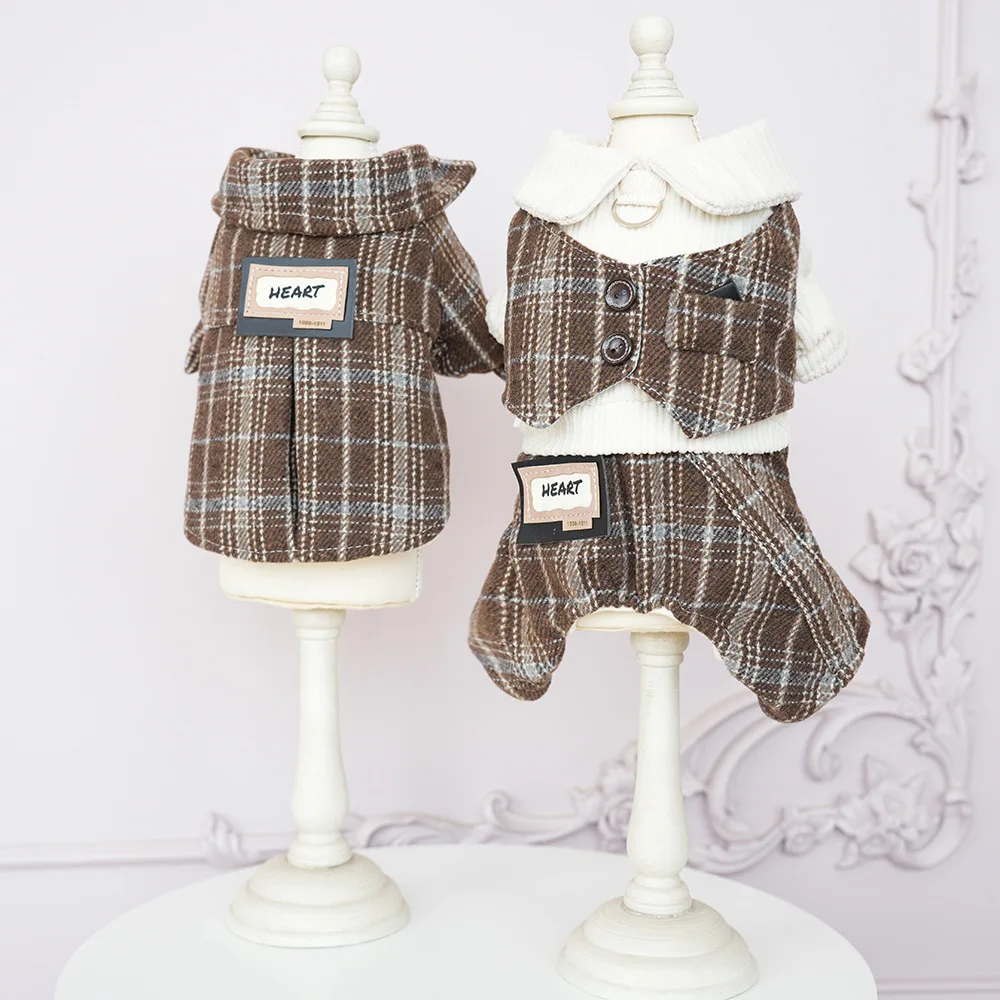 

Оптовая партия из 10 предметов: осенне-зимняя одежда в клетку для маленьких и средних собак, стильная одежда для кошек для зоомагазинов