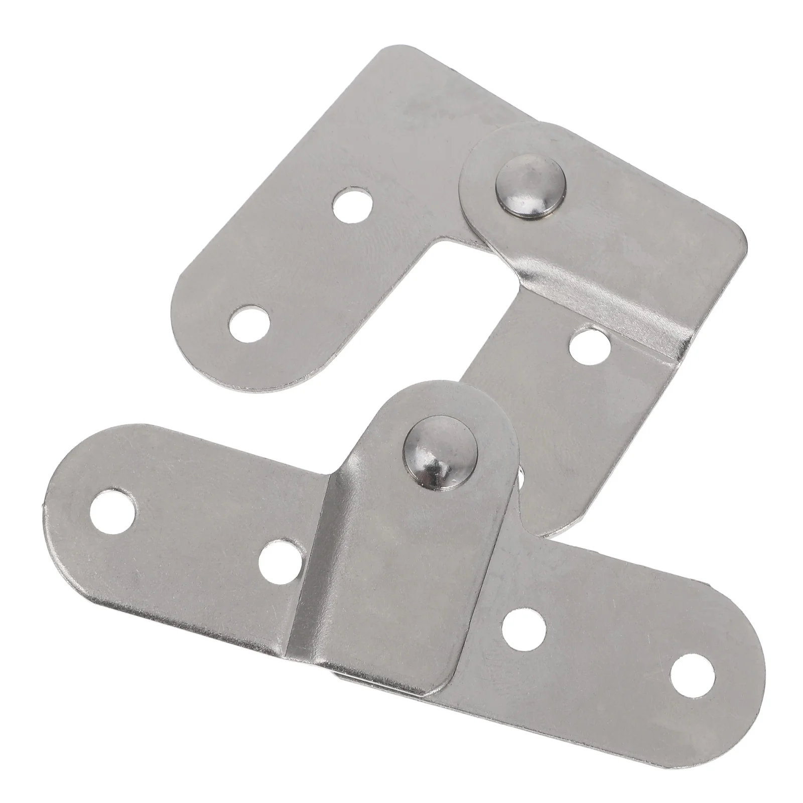 2 Pcs Ladder Folding Table Joint Hinge Step Parts Lightweight Pull down Attic Silver