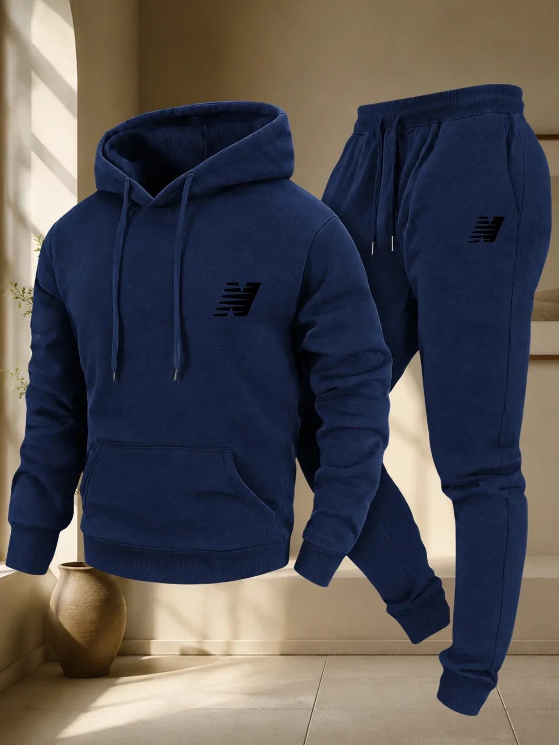 New Outdoor Sports Casual Wear - a Stylish Men's Hooded Sweatshirt and Sports Pants Set - view 6