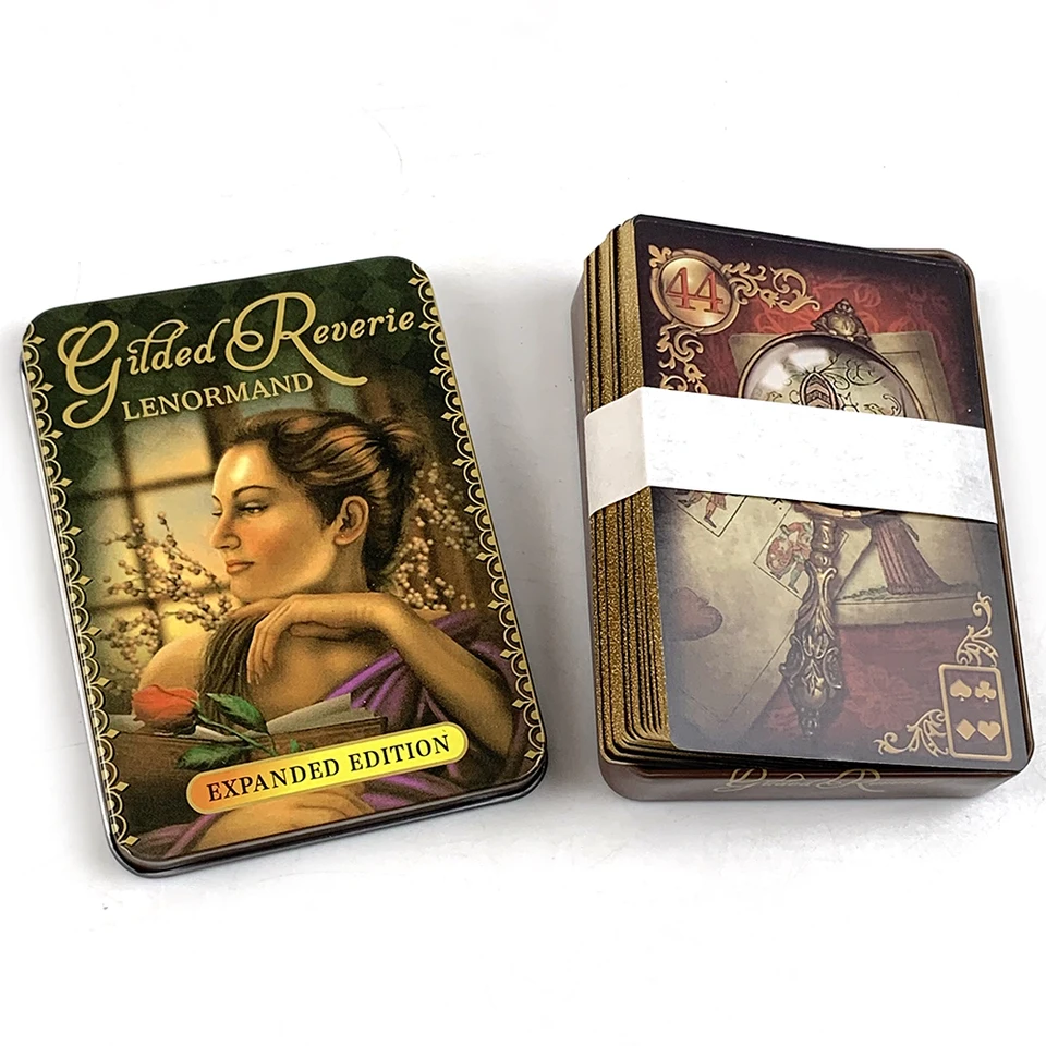 11*8cm Gilded Reverie Lenormand Tarot Deck In A Tin Box Gilded