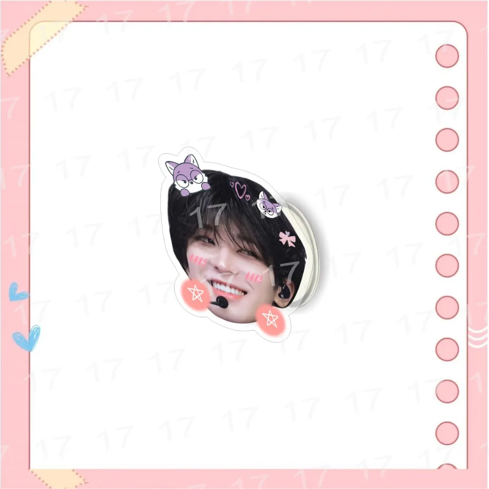 Kpop 17 Cute Cartoon Acrylic Phone Holders Bracket S.COUPS JEONGHAN JOSHUA JUN VERNON HOSHI WONWOO WOOZI MINGYU Fans Collection