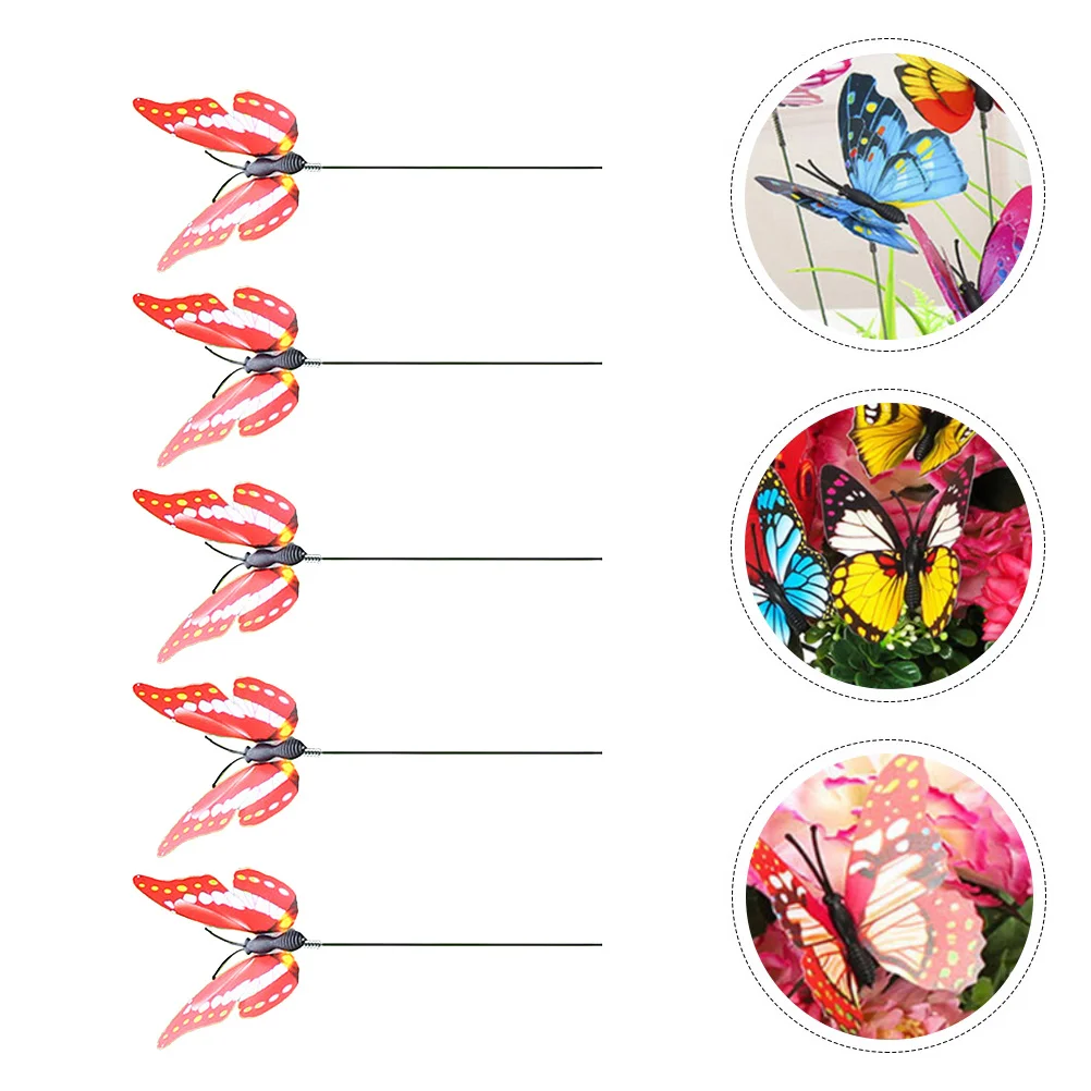 20 قطعة فراشات محاكاة ديكور اصطناعي نابض بالحياة حديقة ديكور المنزل سطع أواني الزهور الملونة