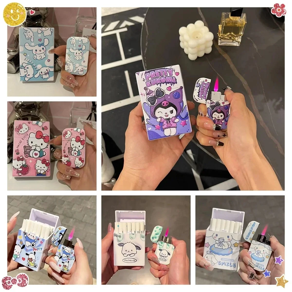 Sanrio Hello Kitty Sigarettenkoker Mymelodie Cinnamoroll Pochacco Actie Anime Figuren Sigarettenkoker Schattige Rook Ornamenten Geschenken