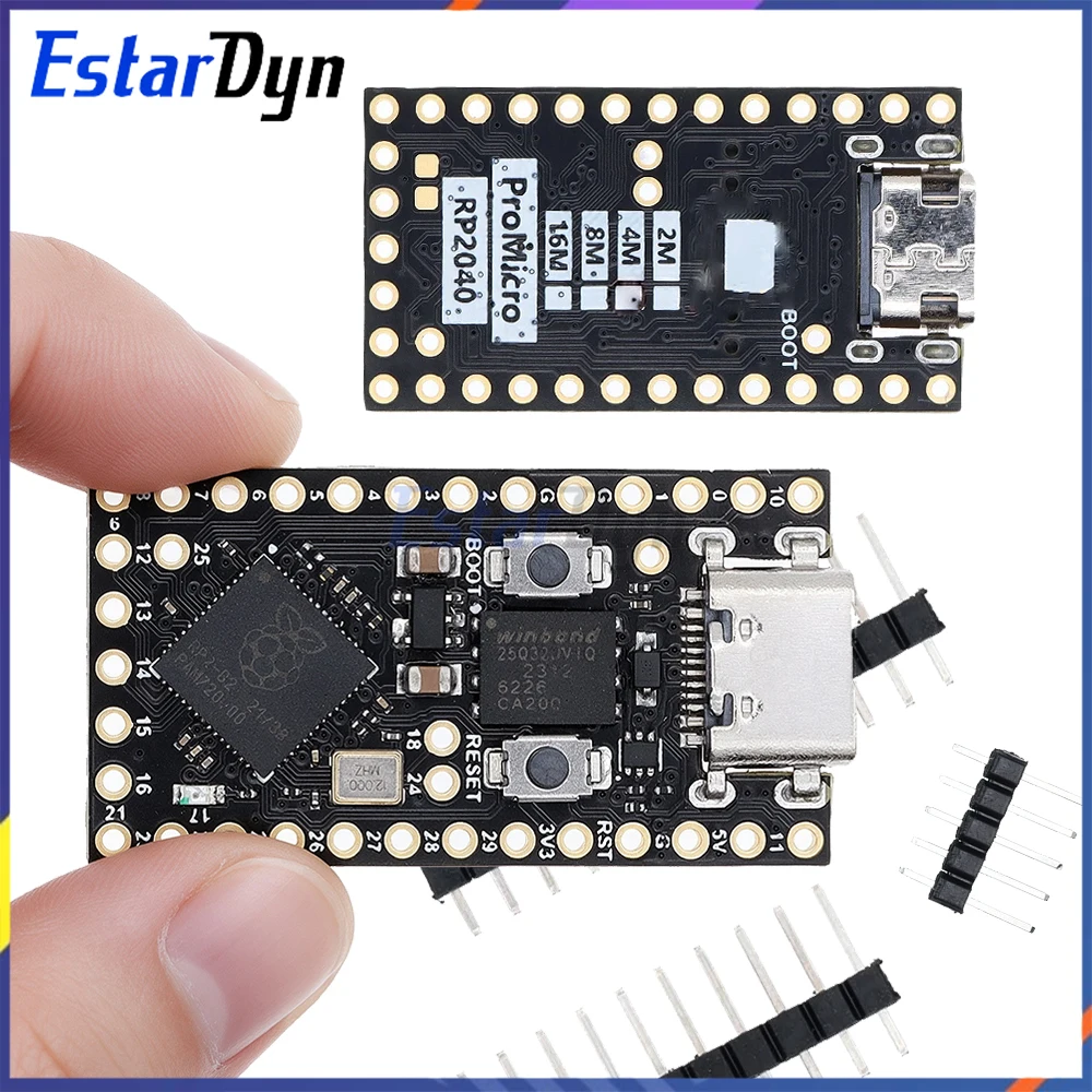 Estardyn RP2040 Pro Micro Development Board, Raspberry Pi Pico Compatible, Dual-Core MicroPython MCU Module for DIY