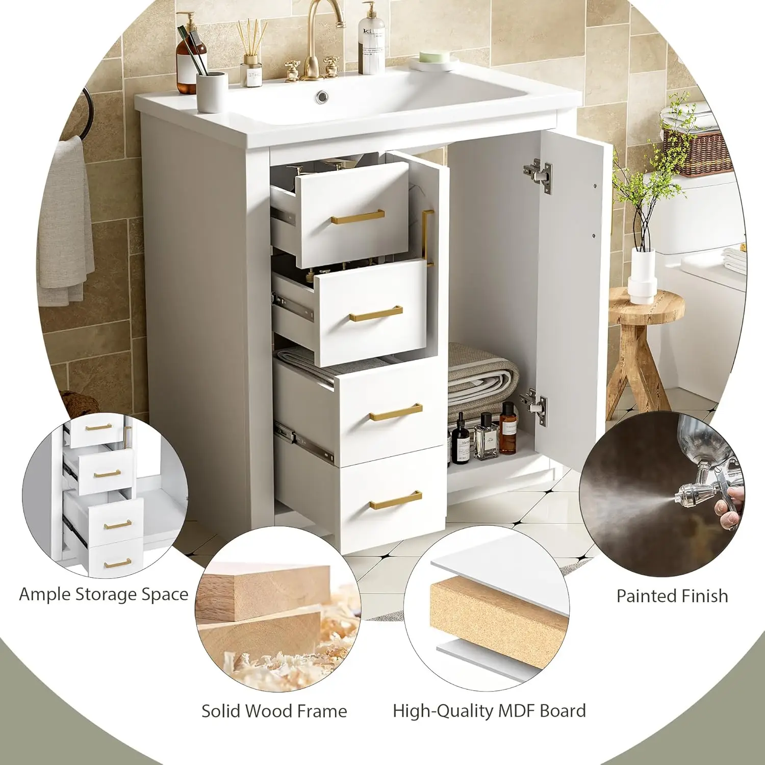 Herringbone Vanity Cabinet 4