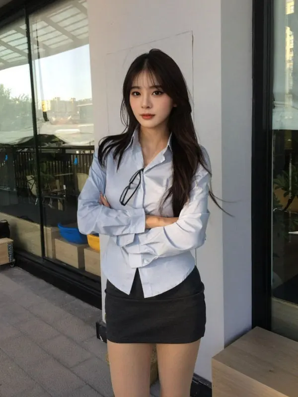 

Slim Fit Korean Style Shirt Women's Waist-Cinching Top Fashionable Spring Outerwear Long Sleeve Casual Business Suit