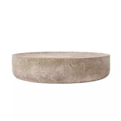 Wabi Sand wind travertine coffee table living room home designer Internet celebrity high art B & B round marble tea table