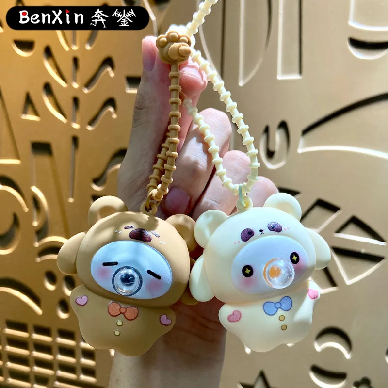 قلادة سلسلة مفاتيح على شكل فقاعات الحيوانات الصغيرة لتخفيف التوتر من مينسو، قلادة سلسلة مفاتيح، آلة مخلب، هدية كشك الشارع