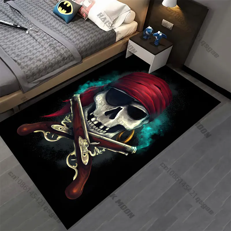 Pirate theme weapons symbol carpet Yoga living room room decor children's crawling mat doormat area rug games mat
