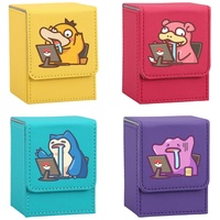 Psyduck Card Case Magikarp Slowpoke Snorlax Quagsire Marshtomp PTCG Diy Leather Action Toy Figures Anime Game Collection Box