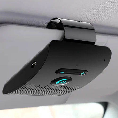 Kit manos libres Bluetooth 5,0 para coche, altavoz Hifi, receptor de Audio inalámbrico de 2W, reproductor de música MP3, Clip para visera con cancelación de ruido