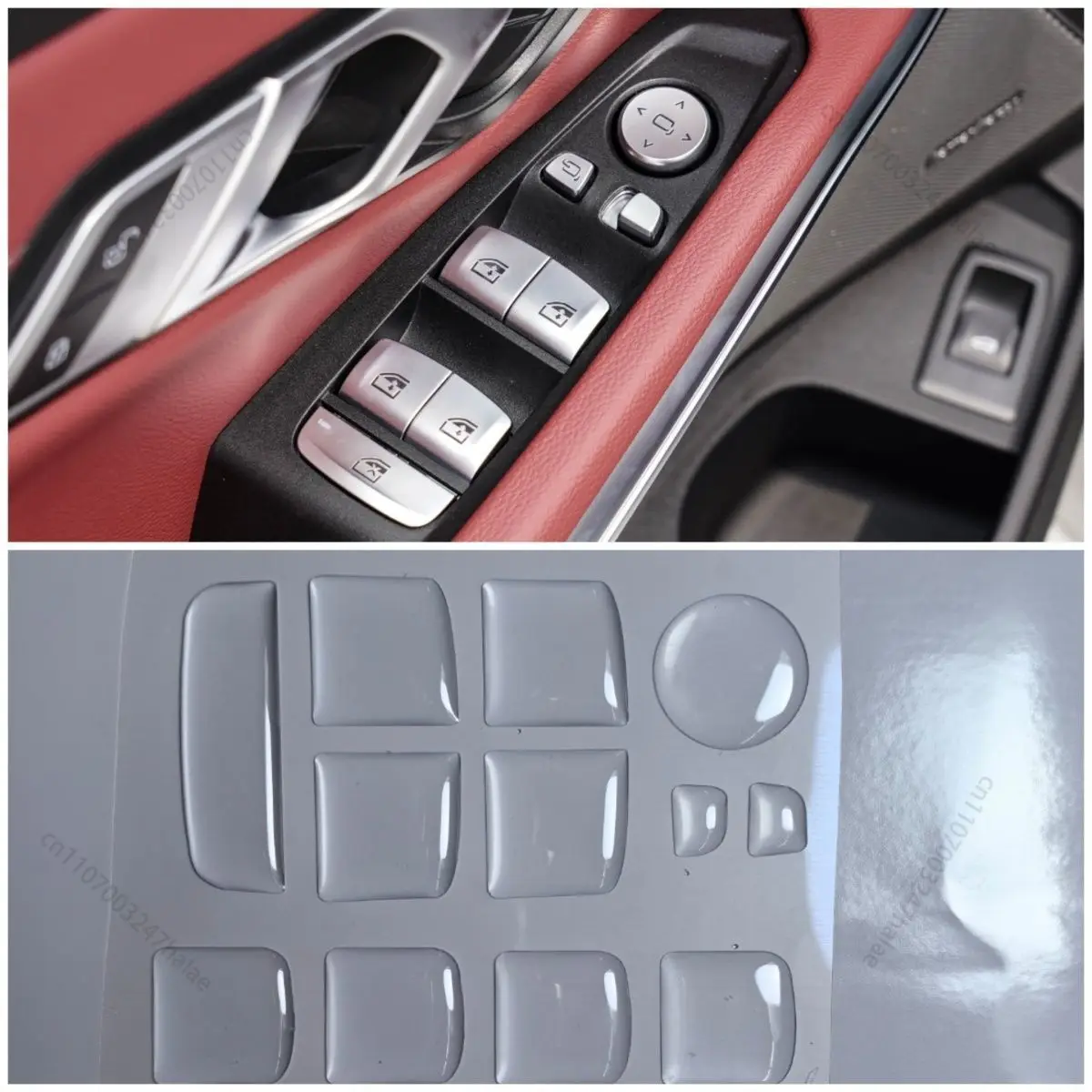 For 2025 BMW 3 Series Steering Wheel & Window Lift Panel Epoxy Button Protector, Center Console Anti-scratch Sticker
