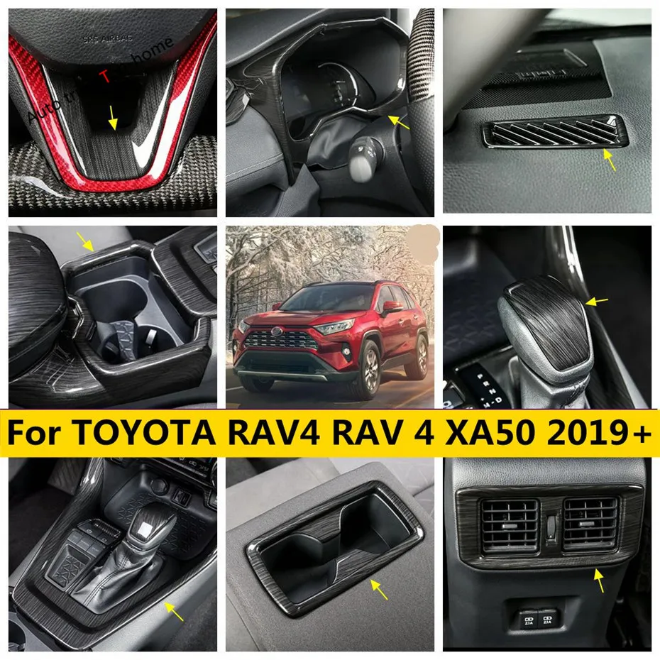 

Auto Inner Door Armrest Window Lift Button / Gear Shift Water Cup Holder Panel Cover Trim For TOYOTA RAV4 RAV 4 XA50 2019 - 2024