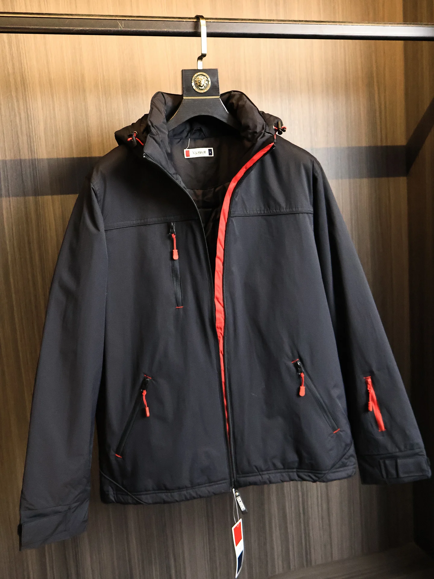 Men's Autumn Winter Cotton Jacket Hooded Water Resistant Warm Fashionable Standard Fit Casual Long Sleeve Zipper Closure Coat