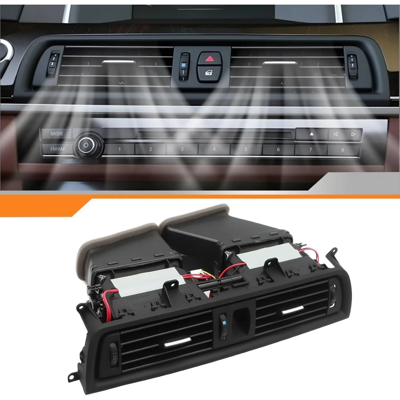 

Front A/C Vent Assembly Central Air Conditioner Grille Center for BMW 5 Series 528i 535i 535d 535 550i M5 2011-2016 64229209136