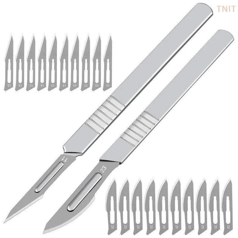 [J] Industrial Carbon Steel Scalpel Blades Handle Scalpel For Biology Anatomy Practicing DIY Cutting Tool PCB Repair Sculpting