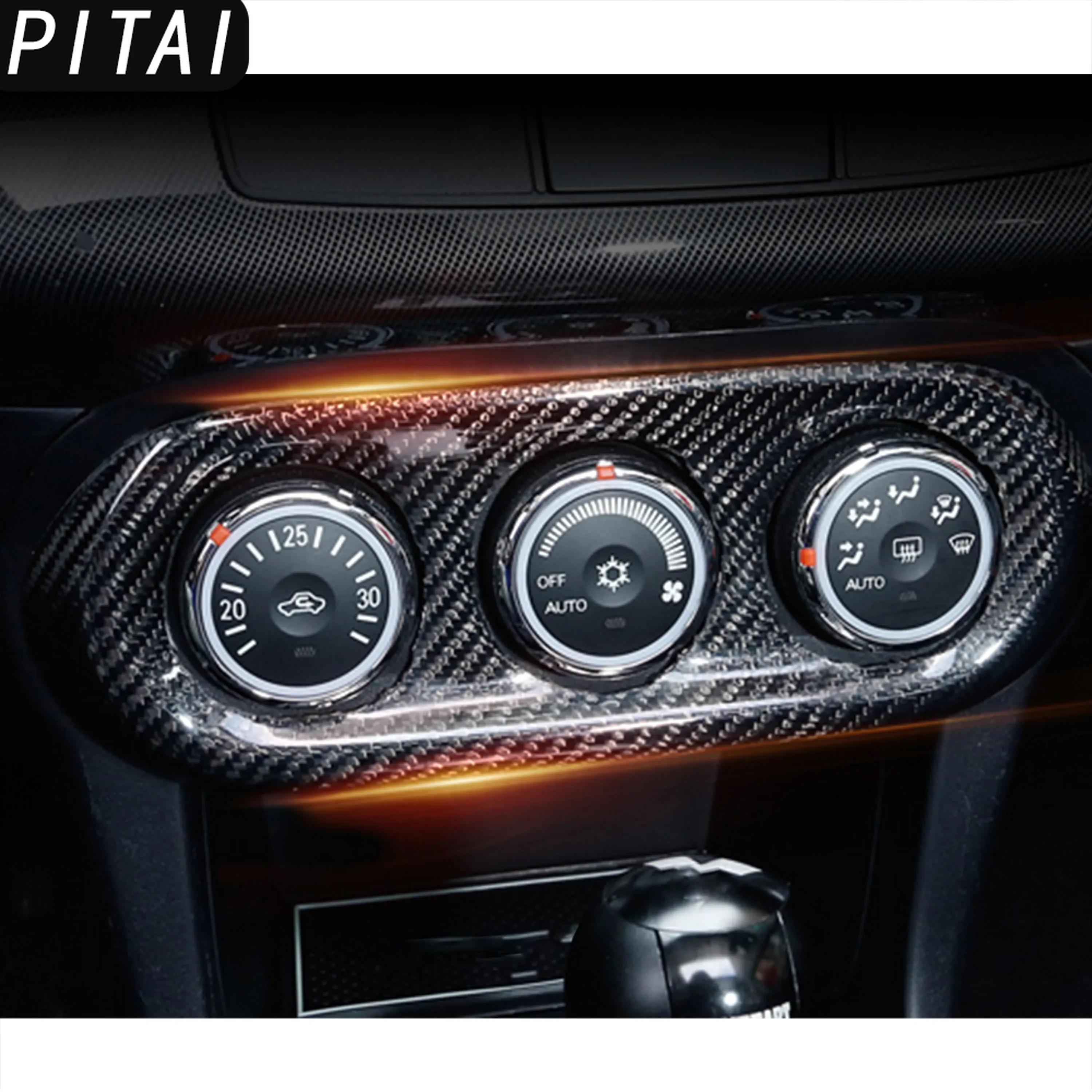 For Mitsubishi Lancer Evolution X EVO 10th 2008-2015 Carbon Fiber Air Control Button Panel Trim Strips Car Interior Sticker