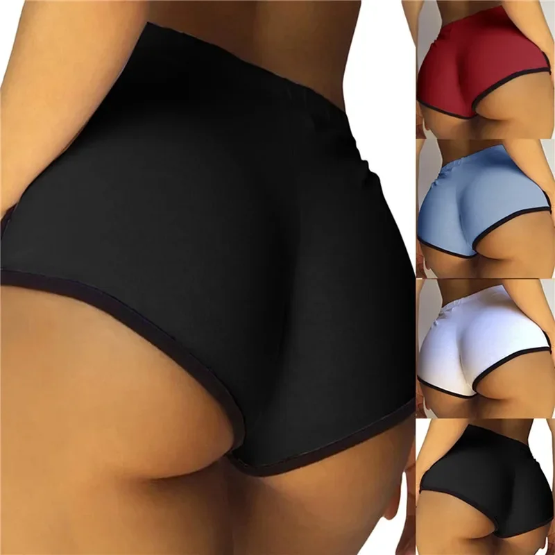 Sexy Solide Shorts Für Frauen Sport Mini Kurze Casual Shorts Für Damen Slim Fit Mid-taille Elastische Weibliche Hosen 2024 Neue