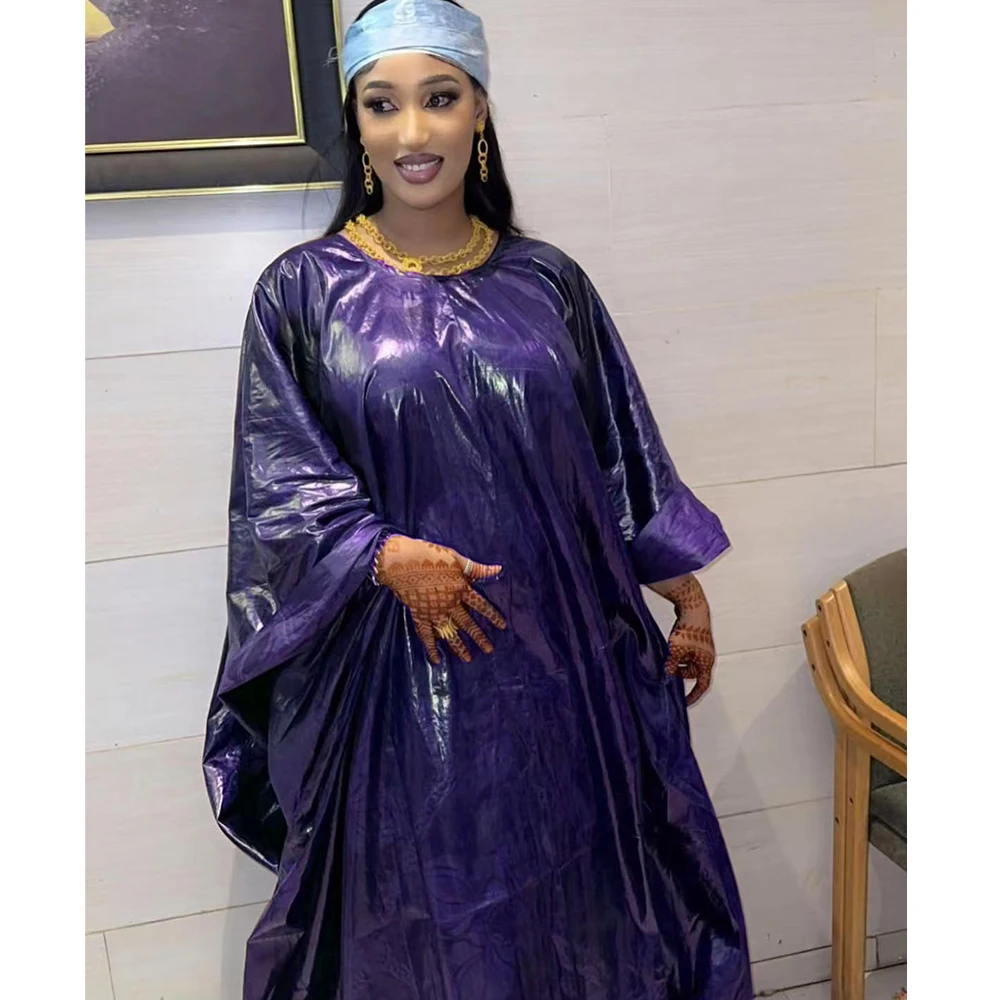 فساتين بازان الثراء الأفريقية الأصلية مع تطريز مزيج الحجم النيجيري للنساء لحفلات الزفاف Dashiki فساتين حوض أصلية مع وشاح