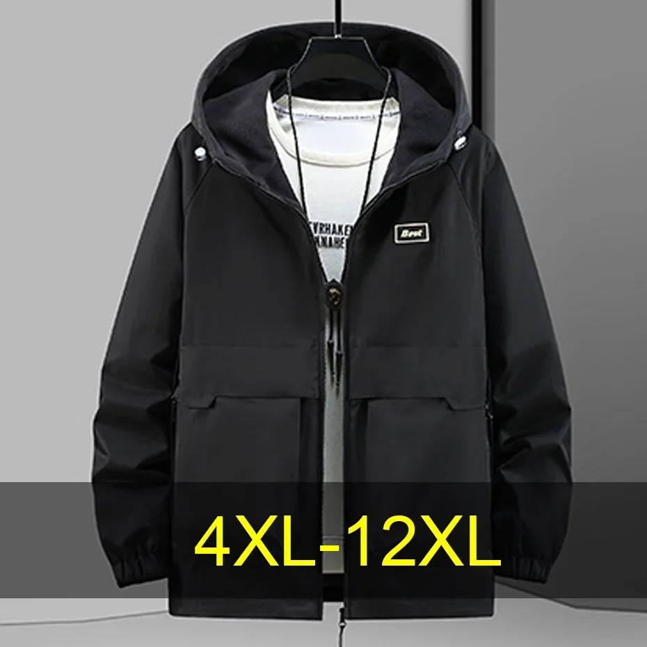 

12XL Plus Size Camp Windbreaker Jacket Men Two Sided Windbreaker Coat Autumn Winter Polar Fleece Jacket Coat Male Big Size