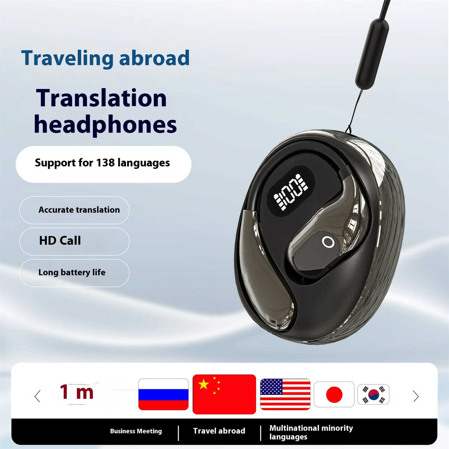 

XG99 Bluetooth Translation Earbuds: Bluetooth 5.3, 138 Languages Support, Accurate Translation, HD Call & Long Battery Life