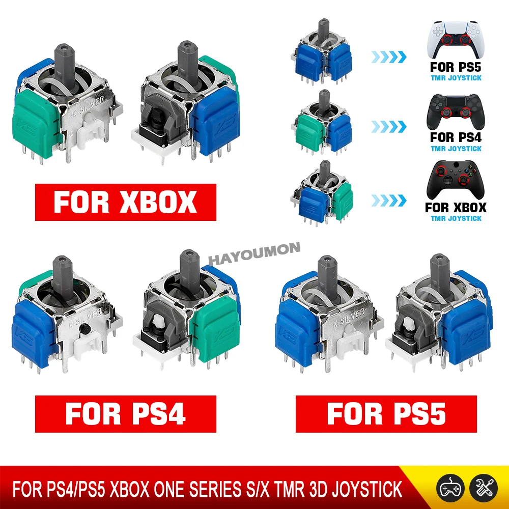 2/10 Stück K-Silver TMR Joystick für PS5 PS4 Xbox Series S X Xbox One Ersatz 3D Analog ThumbStick Anti-Drift Spielzubehör – Detail 10