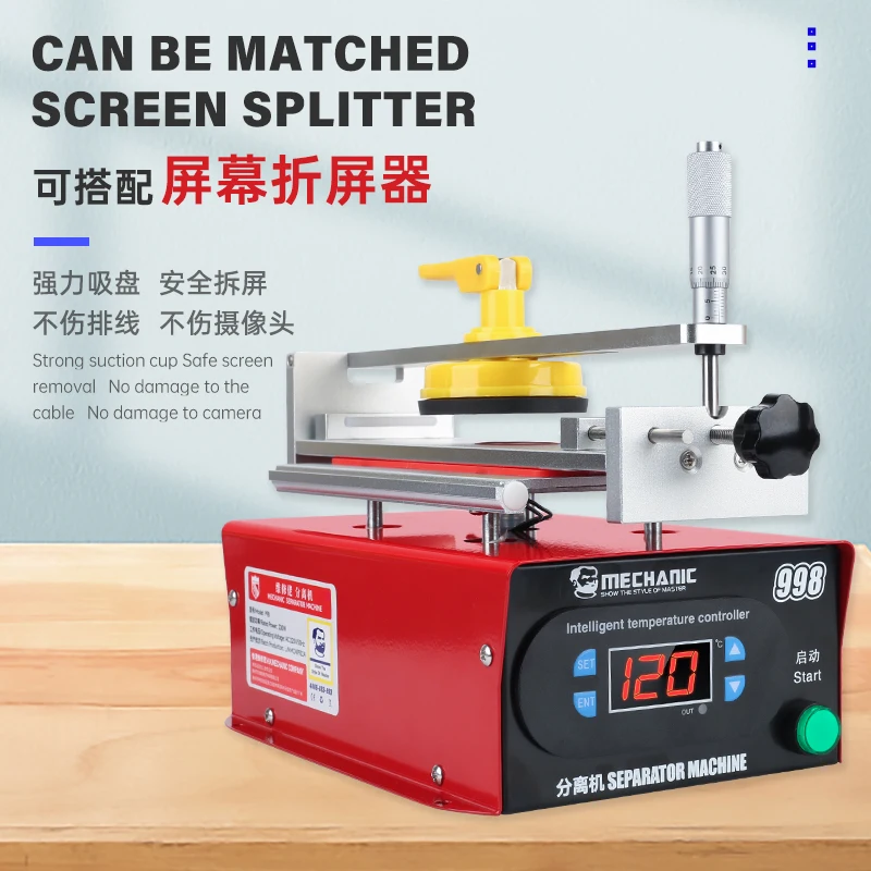 Monteur 998 Separator Machine Max 7 Inch Mobiele Telefoon Demonteren Ingebouwde Pomp Vacuüm Lcd Touchscreen Reparatie Tools