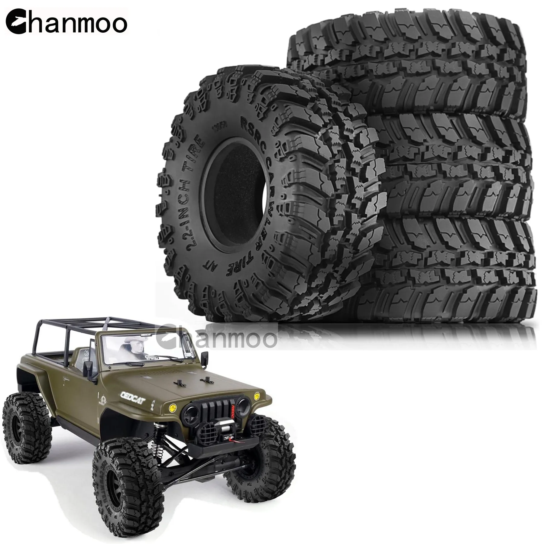 

2.2" Crawler Tires Rubber Tyre Gift Foam for 1/10 RC Car Axial SCX10 90046 AXI03007 D90 Traxxas TRX4 Redcat Gen8 Upgrade Parts