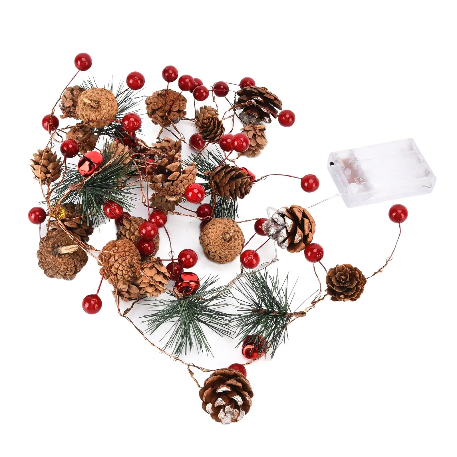 

Fairy Pinecone Berry String Lights, Battery Operated for Indoor/Outdoor Christmas Decor