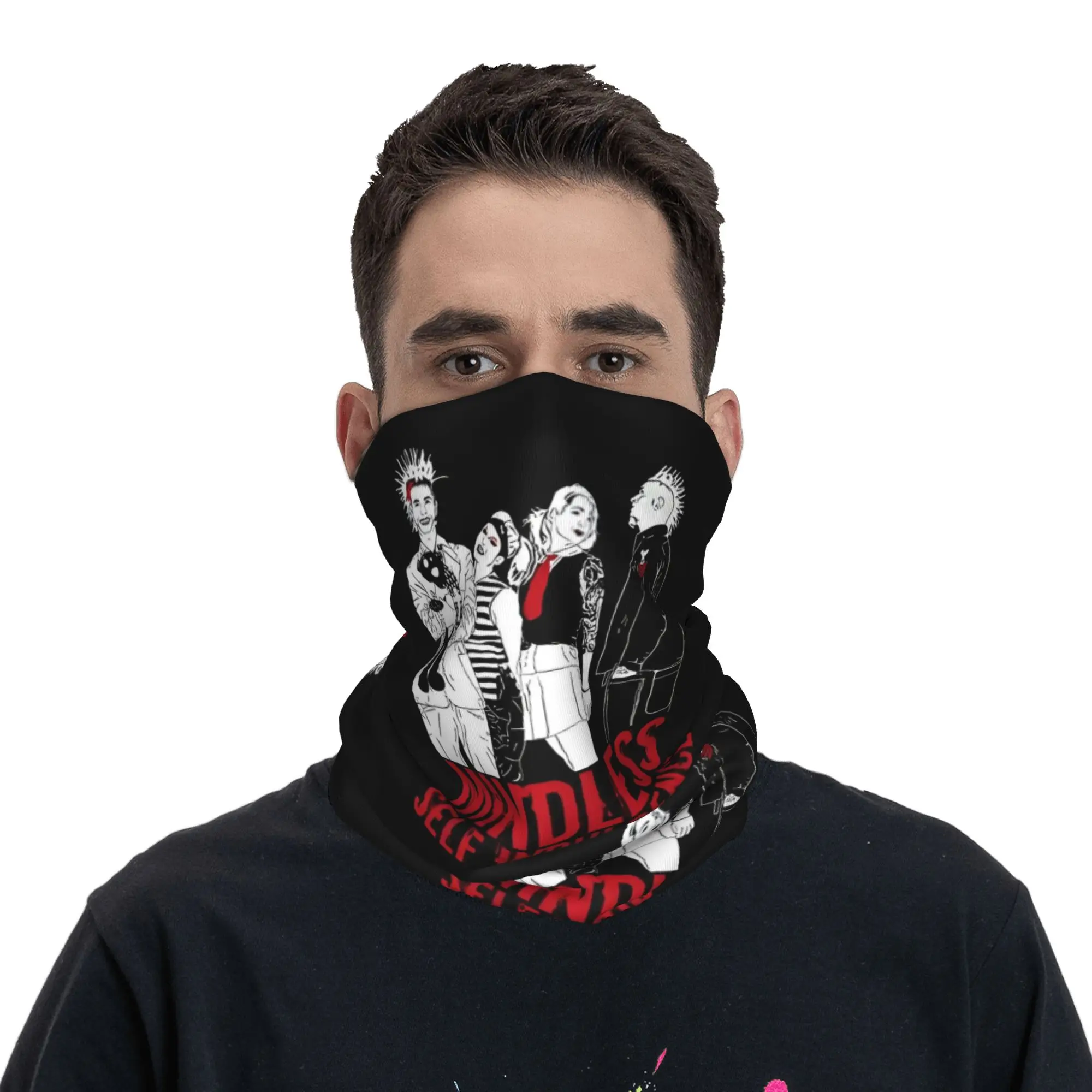 Custom M-Mindlessed Rock Bandana Neck Gaiter UV Protection Face Scarf Cover Men Women Electropunk Band Headwear Tube Balaclava
