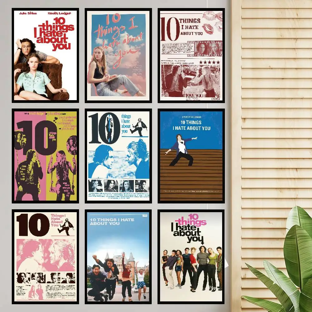 10 Dinge, die ich über dich hasse, Film-Vintage-Poster, klebriger Retro-Kraftpapier-Aufkleber, DIY-Zimmer, Bar, Café, Kawaii-Raumdekoration