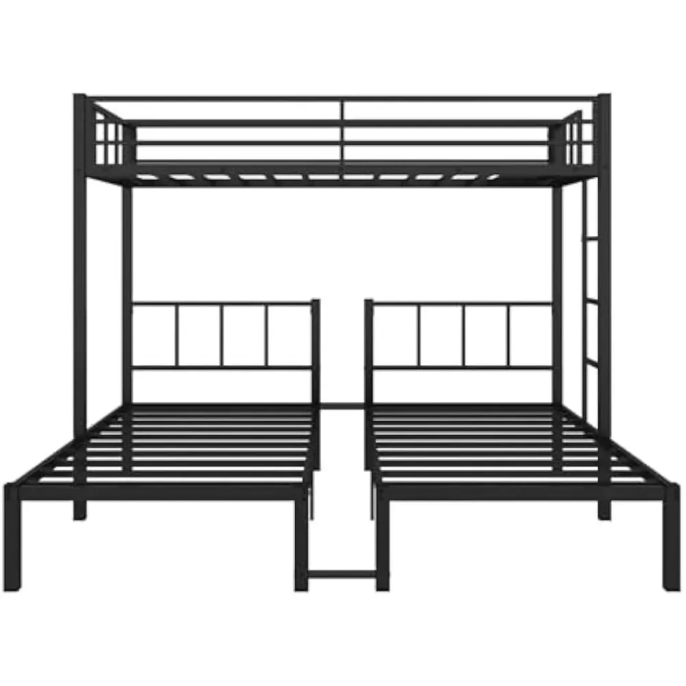 Children's bed.Twin Over Twin & Twin Bunk Beds for 3Triple Bunk Bed for 3 with Guardrails,Ladder Upper-Bed Platform,for Children