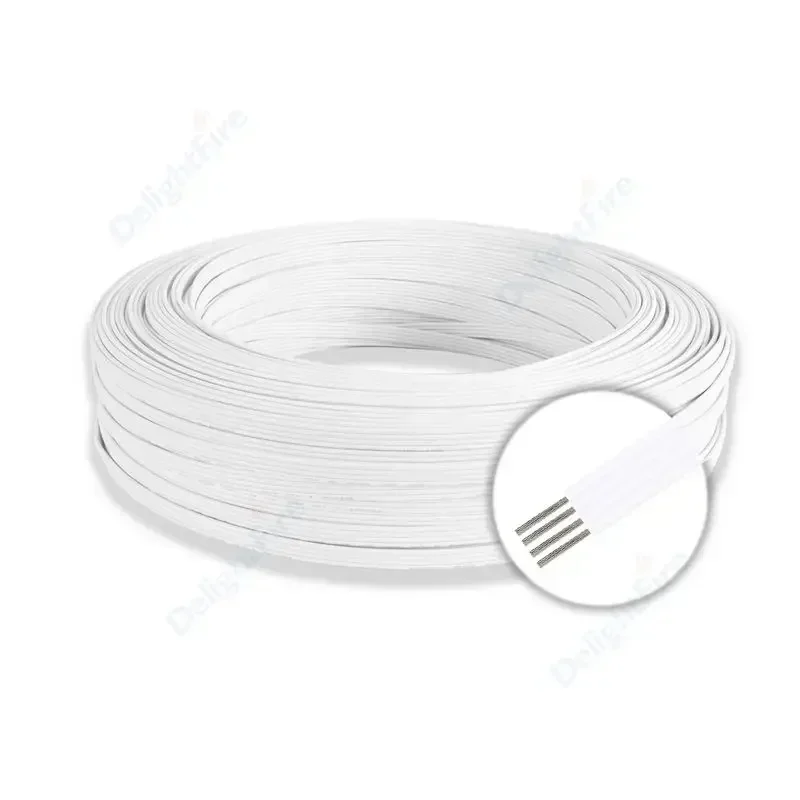 

4pin Electrical Wires White Black Tinned Copper Cable 22AWG 20AWG 18AWG Extension Cable For RGB LED Strip lights