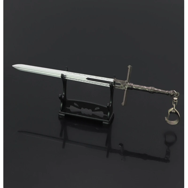 22cm/8.66in Baldur’s Gate Game Peripheral Blade of Eternal Flame Keychain Knight Metal Sword Weapon Model Desktop accessorie Toy