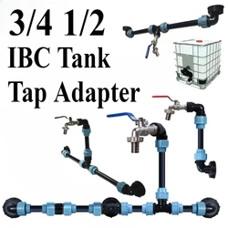 IBC Tank Tap Adapter IBC Tank Thread Faucet With 1 Tube And 2 Curved Connectors Home Garden Irrigation Water Connector 40a