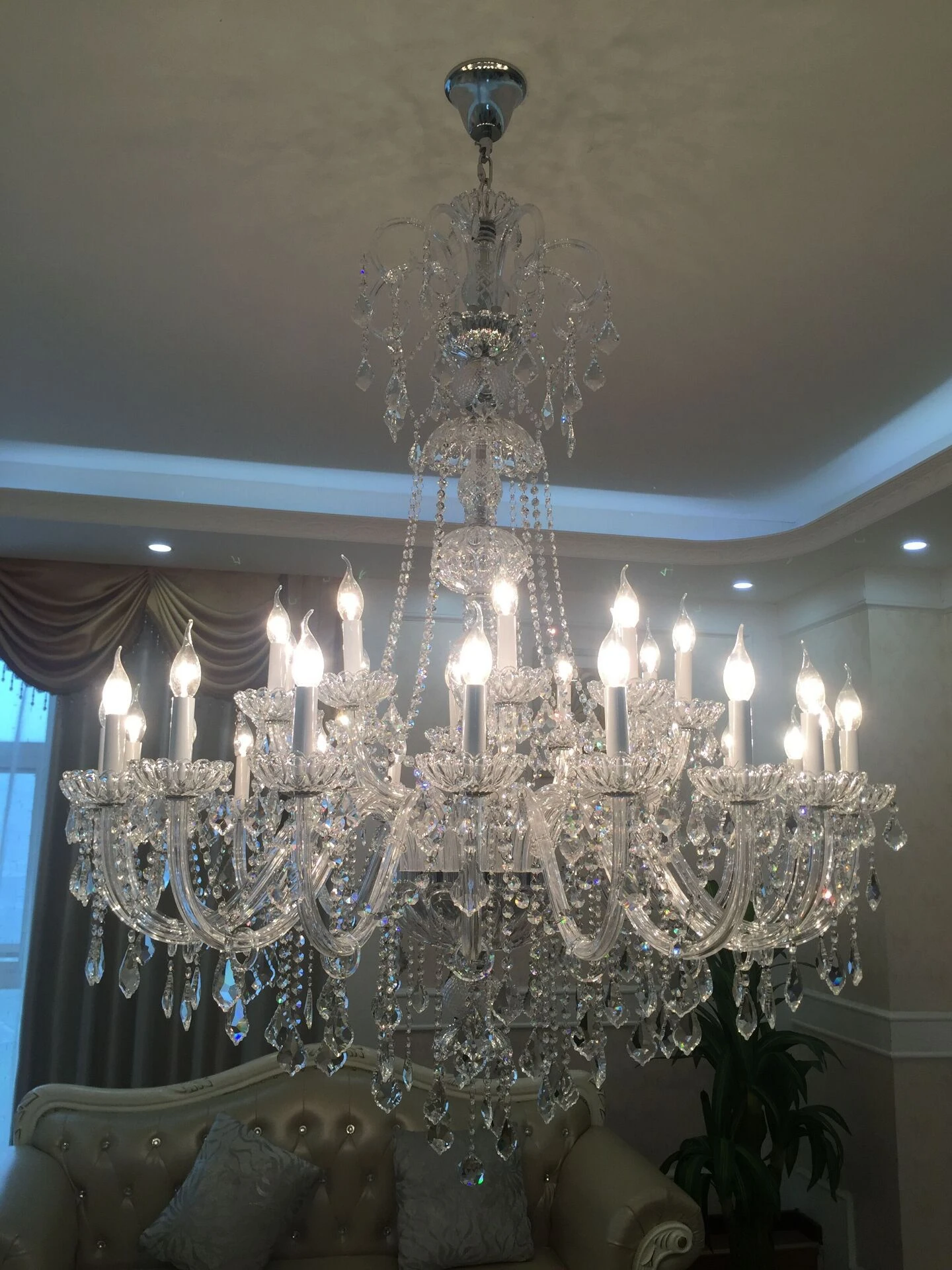 European Style Hotel Project Lamp Villa Club Transparent Crystal Candle Chandelier Living Room Lamp Creative Chandelierg Fixture