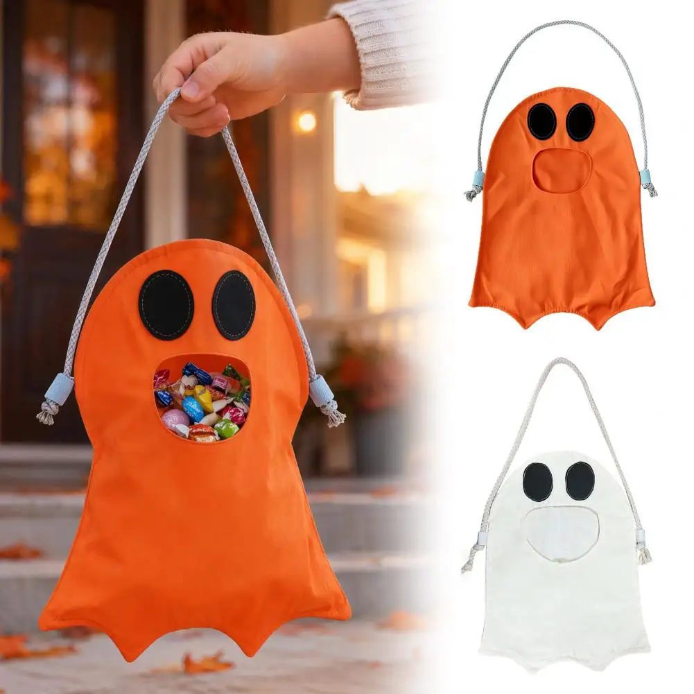 Halloween Candy Bag Trick or Treat Bags for Kids Halloween Trick or Treat Candy Bag for Kids Cute Ghost Snack Holder with Handle