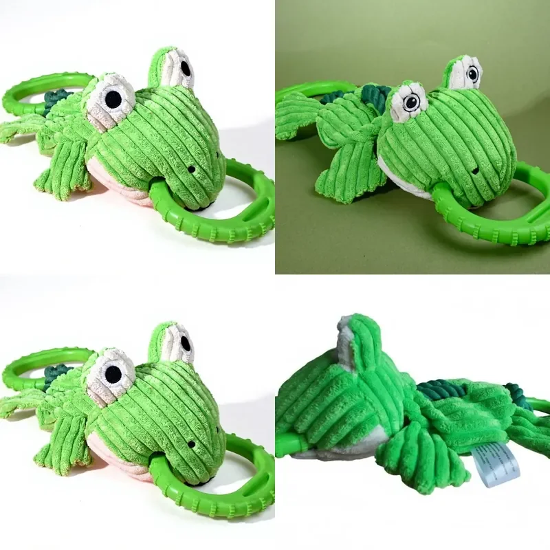 Durable Rubber Dog Chew Toy with Pull Ring for Teeth Cleaning Interactive Bite Resistant Pet Plaything for Small Medium