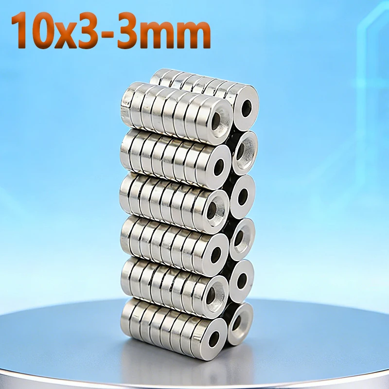 N35 NdfeB 10x3-3mm Magnet Round Hole Shape Permanent Magnetic Imanes Neodymium Magnet 5-500pcs 10*3-3mm Accessory Hardware
