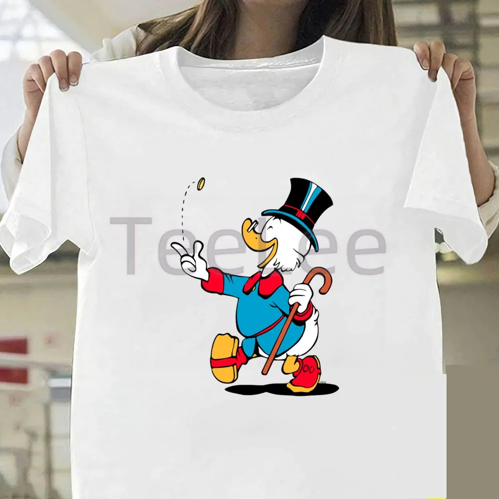 Engraçado scrooge mcduck mulher tshirts gráfico dos desenhos animados ducktales t-shirts casual streetwear t camisa vintage roupas femininas