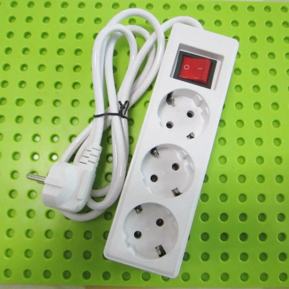 

PVC AC Outlet Multiple Sockets 3/4/5 AC Outlet Surge Protector Electrical Charging Adapter 2m Extension Cord European Standard