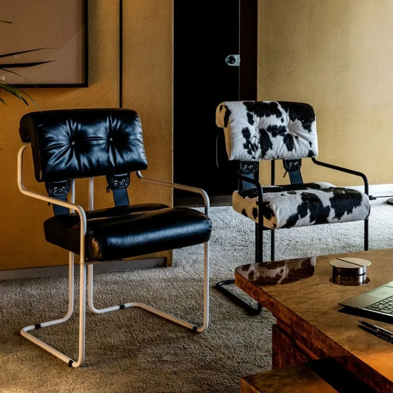 

Italian light luxury leather soft bag chair