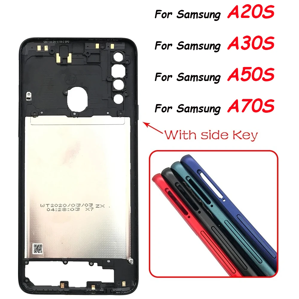 

New For Samsung A20S A30S A50S A70S Middle Frame Housing Frame Panel Rear Housing Case Panel Replacement Part