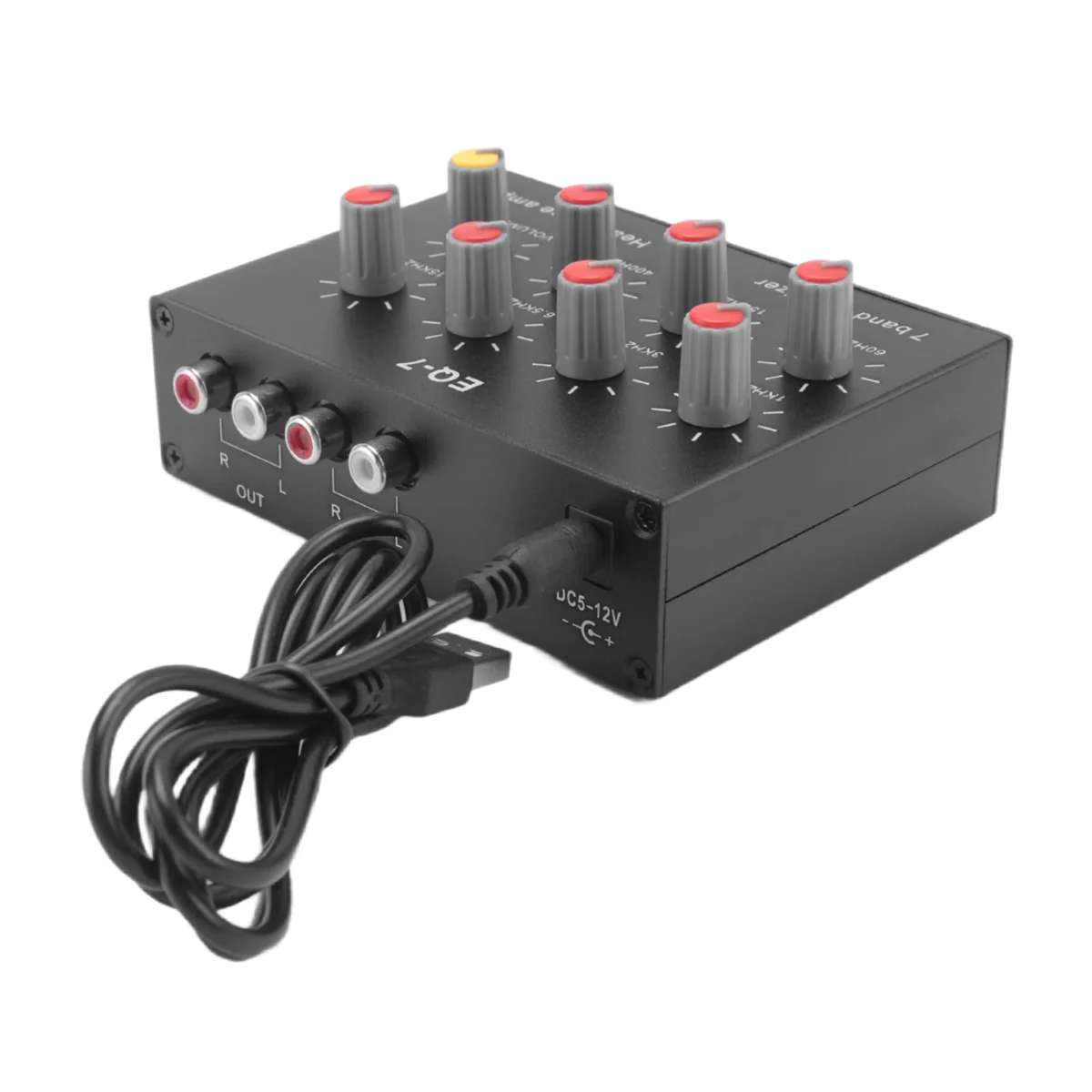 A51I EQ-7 Car Audio Headset Amplifier 7-Band EQ Equalizer 2 Channel Digital Sound Equalizer
