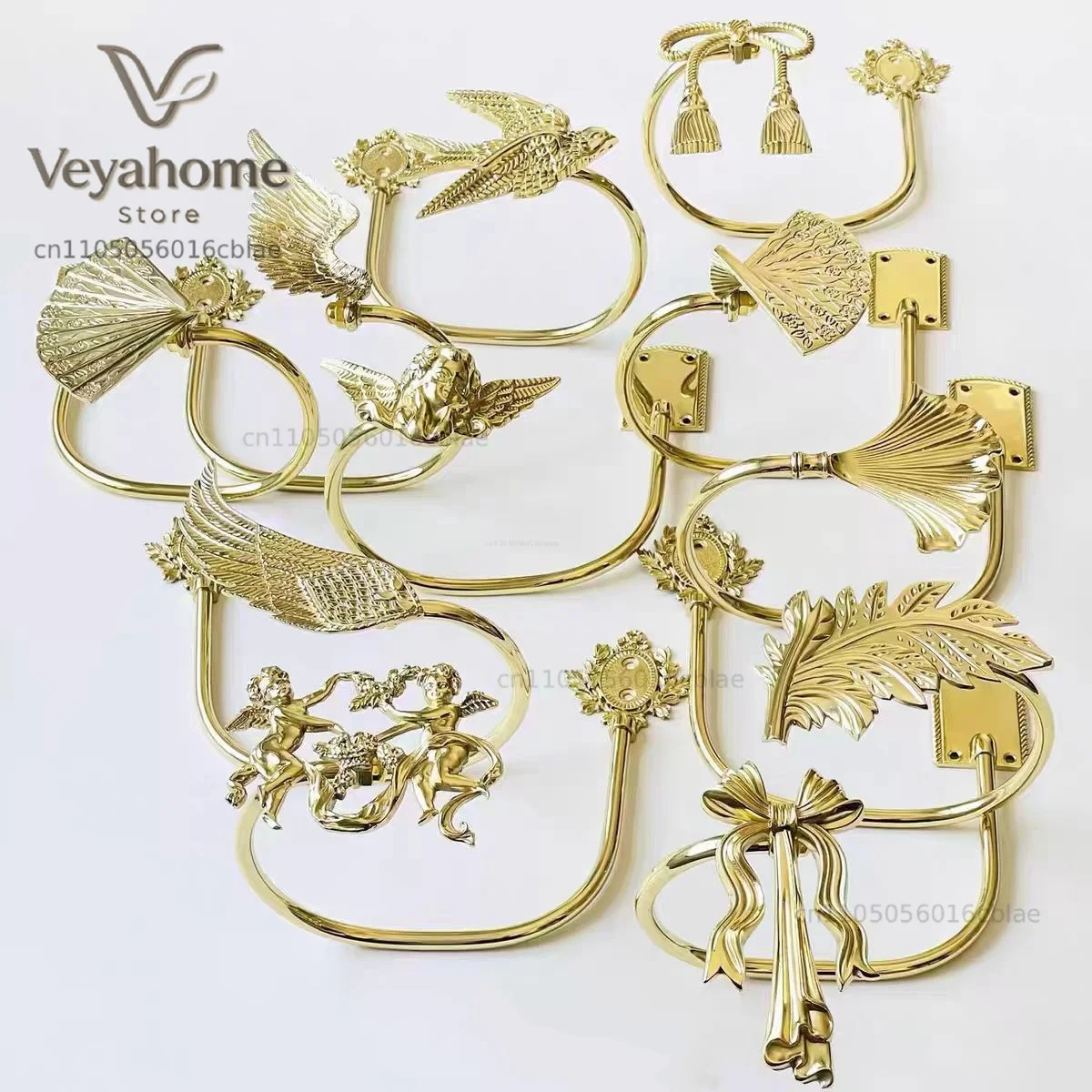 American Vintage Curtain Hook Golden Bird Swallow Curtain Buckles Brass Wall Mounted Decor Curtain Hangers For Window Dressing