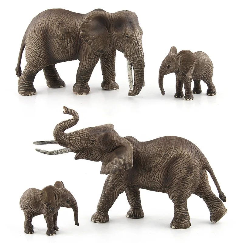 Mini Elephant Model Wild African Male Elephant Miniatures Figurine Simulation Animal Fairy Dollhouse Ornament Home Desktop Decor