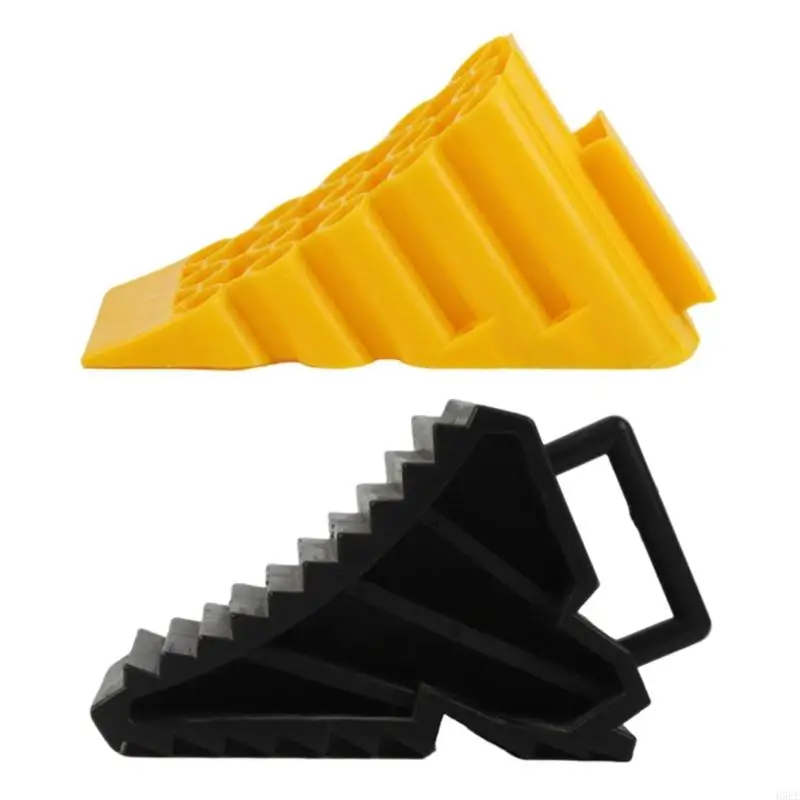 

Universal Garage Wheel Chock Antiskid Texture Surfaces Heavy Load Capacity Easy Position Alignment Wheel Stopper H9EE
