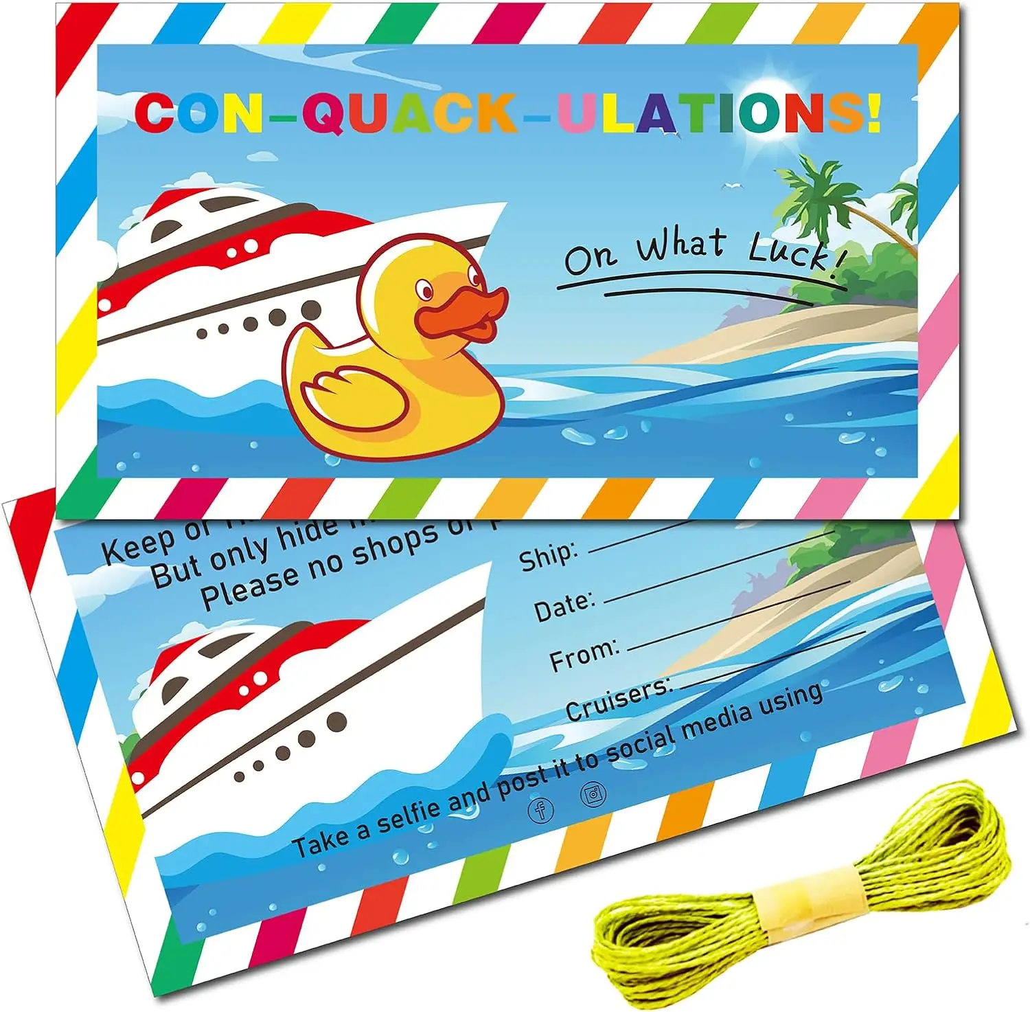 50 ชิ้น You've Been Ducked การ์ดล่องเรือเป็ดยางแท็ก Cruise เป็ดหมวดหมู่การ์ดเรือยอชท์เป็ด DIY รถจี๊ปเป็ดการ์ดหลุมและ